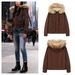 Women's Detachable Faux Fur Collar Jacket | Cropped Winter Coat | American Minimalist Style (XS-L)_ecoleips.com
