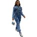 Women's Stretch Denim Two-Piece Set – High-Waisted Utility Pants & Cropped Jacket (Polyester Blend, S-XXL) For Street Style & Office Wear_ecoleips.com