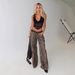 Women's Low-Waisted Straight Leg Jeans Casual Fashionable Printed Loose Fit New_ecoleips.com
