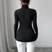 European And American Cross-border 2026 Autumn New Women's Black Sexy High-neck Floral Appliqué Long-sleeve Slim-fit_ecoleips.com