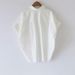 Women's Clothing Retro Short Sleeved Shirt Summer All Match White Shirt Loose Bat Sleeve Collar Top_ecoleips.com