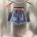 Women's Clothing New Style Personality Contrast Color Bar Letter Printing Belt Short Pants Trendy_ecoleips.com