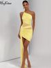 Hugcitar One Shoulder Strap Backless Solid Ruched Patchwork Lace Shirring Sexy Mini Dress Summer Fashion Outfit Vacation Party_ecoleips.com