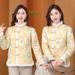 girl Ethnic Style Women, Winter Coat With Button Closure, Tang Suit Style, Warm Deerskin Velvet Cotton Coat, Stand Collar,_ecoleips.com