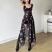 Cross-border European And American Style 2024 Summer New Women's French Floral Lace Hollow-out See-through Slit Camisole_ecoleips.com