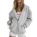 Men's & Women's Zip-Up Hooded Sweatshirt With Drawstring & Pockets - Lightweight Pullover Jacket For Casual & Sports (Black/White/Khaki/Navy/More)_ecoleips.com