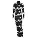 Women's Elegant Floral Print Mock Neck Long Sleeve Bodycon Midi Dress – Slimming Fall Gown 2026_ecoleips.com