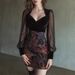 European And American New Sexy Perspective Mesh Patchwork Dress With Temperament, Slim Fit, Waist Cinching, Strapless, Hip Hugging Short Skirt_ecoleips.com