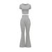Aria Basics 2026 Spring/Summer New European And American Cross-Border Bell-Bottom Pants High-Waisted Cropped Top Short-Sleeve_ecoleips.com