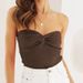 Women's Clothing Solid Color Cross Knitted Tube Top Twist Sexy Tight Vest Hot Girl Shorts Top_ecoleips.com