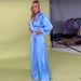 Women's Clothing Elegant Collar Lantern Sleeve Shirt High Waist Wide Leg Pants Two Piece Suit_ecoleips.com