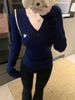 Women's Clothing Twist V Neck Knitted Bottoming Shirt Korean Style Yellow Cable Knit V-Neck Sweater Women's Autumn Winter Sweet & Spicy Short Top_ecoleips.com