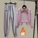 Trendy Color-Block Sweatshirt & Jogger Pants Set - Long Sleeve Layered Top With Tapered Ankle Cuffs_ecoleips.com