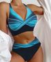 Women's Sexy Two Piece Swimsuit European American Style Cross Print Bikini Swimwear Huludao_ecoleips.com