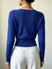 Women Cross Wrap V Neck Ribbed Knit Top Loose Long Sleeve Lightweight Hollow Texture Breathable Skin-friendly Cropped Knit Blouse_ecoleips.com