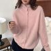 Spring Stand-up Collar Wool Sweater, High-end Cashmere Kitwear For Women, Plush Soft, Gentle Style, Brushed_ecoleips.com