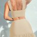 Women's Clothing Pure Color Bikini Set With Ruffle Skirt Style Triangular Panties Fashionable Gathered Swimsuit Three-Piece Swimwear_ecoleips.com