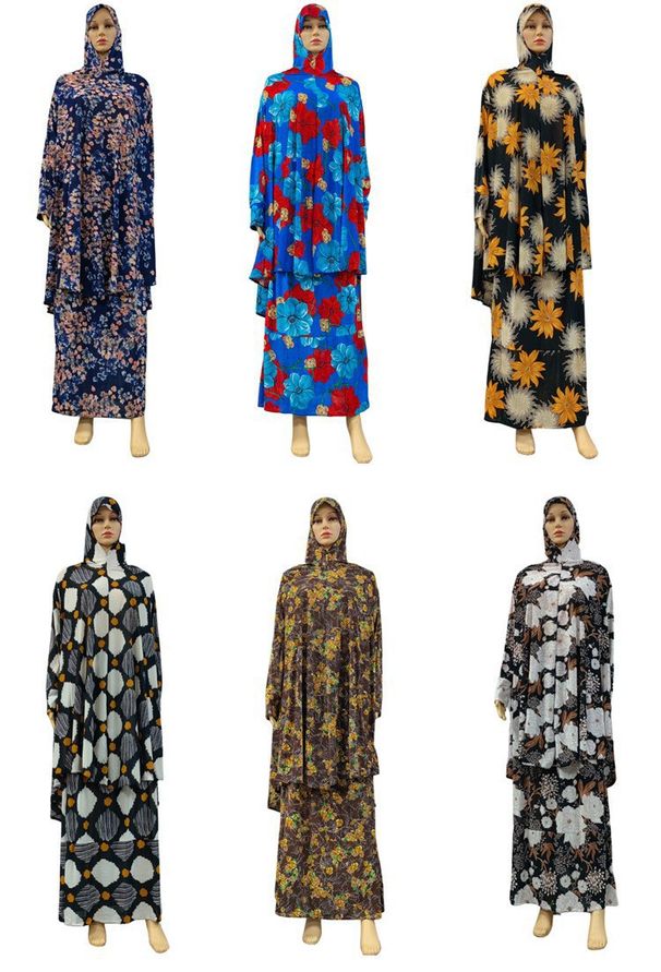 New Printed Short Skirt Two-Piece Set Worship Robe Fashionable Elegant Dress_ecoleips.com