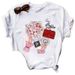Cross-border Supply White Printed New Coffee Girl Short-sleeve T-shirt For Women, European And American Style_ecoleips.com