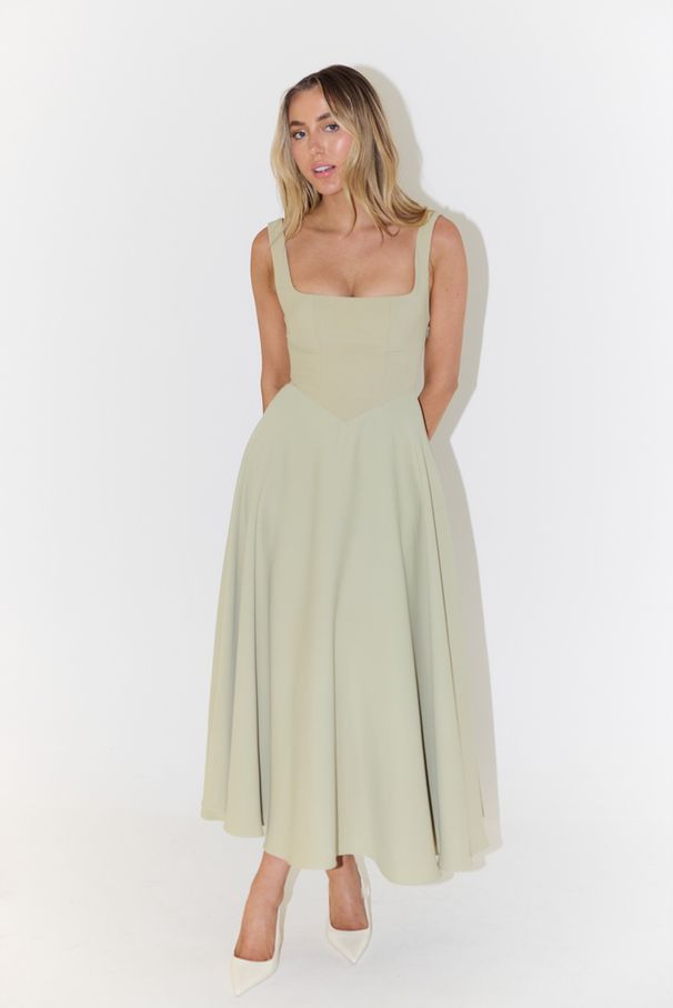Elegant Solid Color Sleeveless Midi Dress With Adjustable Straps - Slim Fit Summer Dress For Women_ecoleips.com
