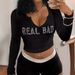Women's Clothing Autumn New Navel Baring Round Neck Long Sleeved Short Style_ecoleips.com