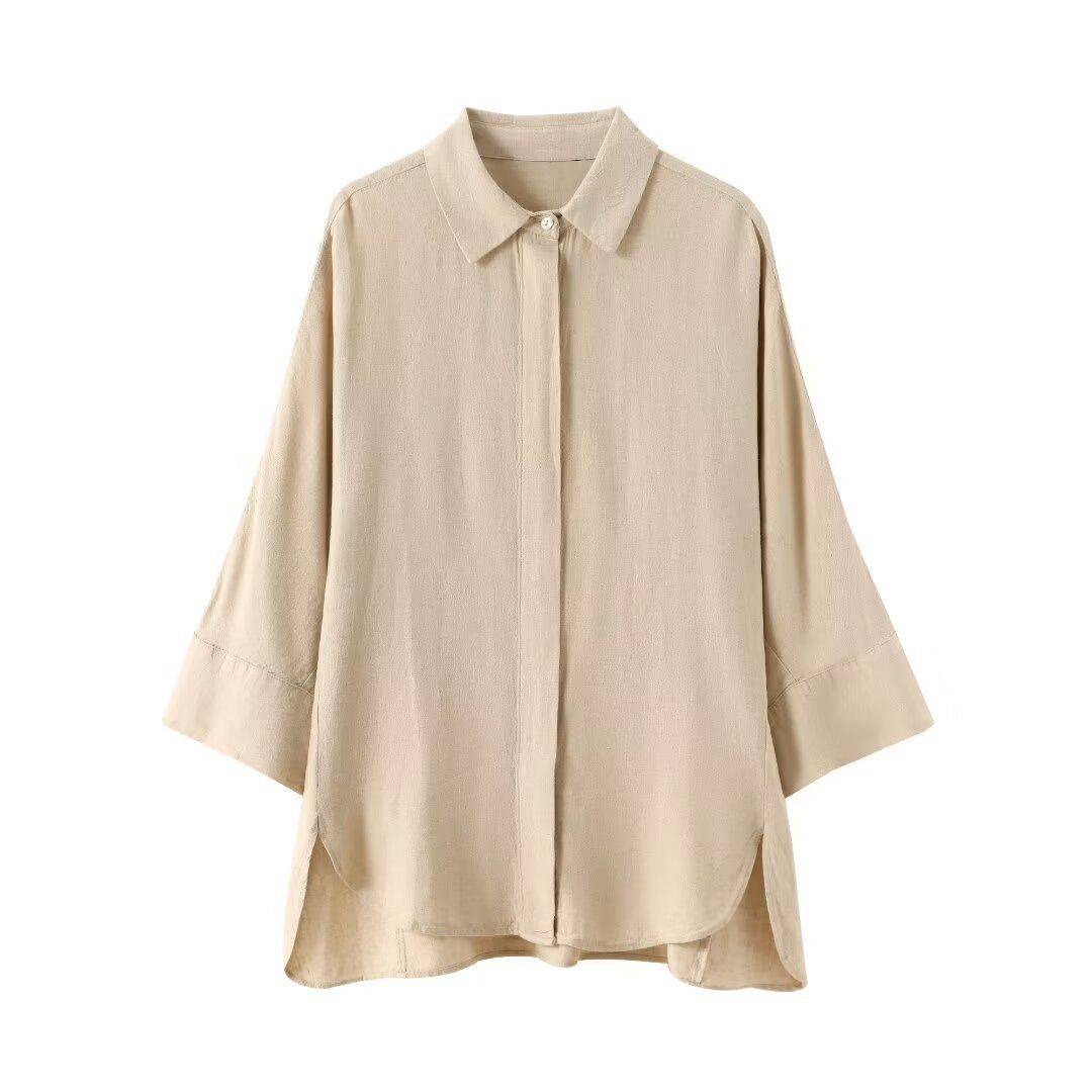 Women's Clothing spring new style loose shirt wide leg pants casual suit_ecoleips.com