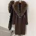 French Vintage Knit Coat With Faux Fox Fur Collar – Belted Longline Cardigan For Women (Elegant & Slimming Winter Outerwear)_ecoleips.com