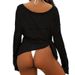 Women's Clothing Vacation Sexy Perspective Loose Round Neck Pullover Long Sleeve Solid Color Fashion Sun Protection Blouse_ecoleips.com