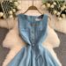Women's Clothing Celebrity High End Metal Button Sleeveless Vest Dress For Women Summer Waist Slimming Big Swing Denim Skirt_ecoleips.com