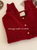 Women's Clothing Elegant Raspberry Gold-Button Wool Knit Cardigan - Soft & Cozy Women's Sweater Coat For Fall & Winter_ecoleips.com