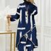 Muslim Dress Women Set Abstract Print Loungewear Set For Women – Loose Fit Batwing Sleeve Top & Pants (6 Colors, S-Xxl)_ecoleips.com