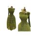 Elegant Floral Mesh Layered Dress – Slimming V-Neck Chiffon Maxi Dress With Ruffle Hem (One Size, Tea Green/Khaki/Navy/Pink)_ecoleips.com