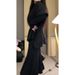 Women's Chunky Knit Cape & Long Sleeve Dress Set – High Neck Asymmetrical Layering Outfit (S-XL, Chenille Fabric)_ecoleips.com