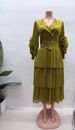 Pleated Dress With Notched Collar - Elegant Midi Dress With Adjustable Waist, Flowy & Wrinkle-Resistant For Office & Casual Wear_ecoleips.com