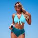 Women's Floral Split Bikini Swimwear Sexy Cross-Over Summer Fashionable Polyester Bikini Set For Vacation_ecoleips.com
