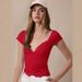 Cross-border European And American Women's Clothing 2026 Spring/Summer Lace Patchwork Slim Fit Short Sleeve_ecoleips.com