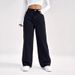 High Waist Women's Light Washed Jeans Loose Wide Leg Straight Pants Large Size Comfortable Fit Denim_ecoleips.com