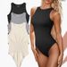 Summer Tight Fitting Sleeveless Ribbed Swimsuit Women's Clothing Jumpsuits Rompers Popular_ecoleips.com