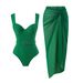 Women's Clothing New Solid Color One Piece Fashion Sexy Swimsuit Female Retro Belly Covering Slim Swimsuit Suit_ecoleips.com