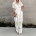 Aria Basics Aria Basics 2021 Spring/Summer Cross-Border New European And American Women's Clothing Lace Long-Sleeve V-Neck Solid Color_ecoleips.com
