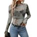 Women's Clothing Half High Neck Perspective Long Sleeved T Shirt Sexy Mesh Top_ecoleips.com