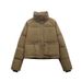 New cotton jacket women's short versatile Korean style stand up collar small size thickened bread jacket cotton coat trendy_ecoleips.com