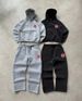 Women's Casual Streetwear Set - Comfortable Hoodie & Straight Leg Pants Two-Piece Outfit (Pink, Brown) | Loose Fit, Pure Color, Zip Detail_ecoleips.com