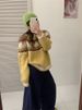 Dongdaemun-Inspired Chunky Knit Sweater – Jacquard Color-Block Pattern, Oversized Fit & Drop Shoulder Sleeves_ecoleips.com