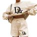 Retro Letter Print Hoodie & Shorts Set – Unisex Oversized Lounge Wear (S-XXL)_ecoleips.com