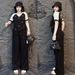 Women's Summer Fashion High Waisted Wide Leg Pants Set Color Block Heart Print Short Sleeve Top And Pants Two Piece Outfit_ecoleips.com