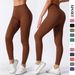 Women's High Waisted Ribbed Yoga Pants High Elastic Running Sports Fitness Tight Fitting Seamless Hip Lifting Yoga Wear For Autumn_ecoleips.com