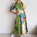 European American Personalized Graffiti Lantern Sleeve Casual Fashion round Neck Linen Dress for Women 2025 Independent Station Theme_ecoleips.com