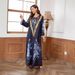 KS005ins European And American Muslim Cross-border Robe, Dubai Printed Beaded Women's Dress, Elegant Sequins_ecoleips.com
