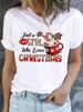 European And American Cross-border Foreign Trade Women's Clothing Christmas-themed Round-neck Printed Short-sleeve_ecoleips.com